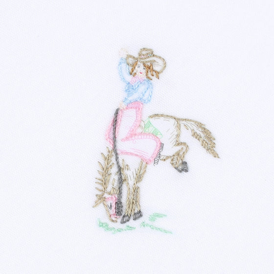 Vintage Cowboy & Cowgirl Pink Ruffle Big Kid Long Pajamas - Magnolia BabyLong Pajamas