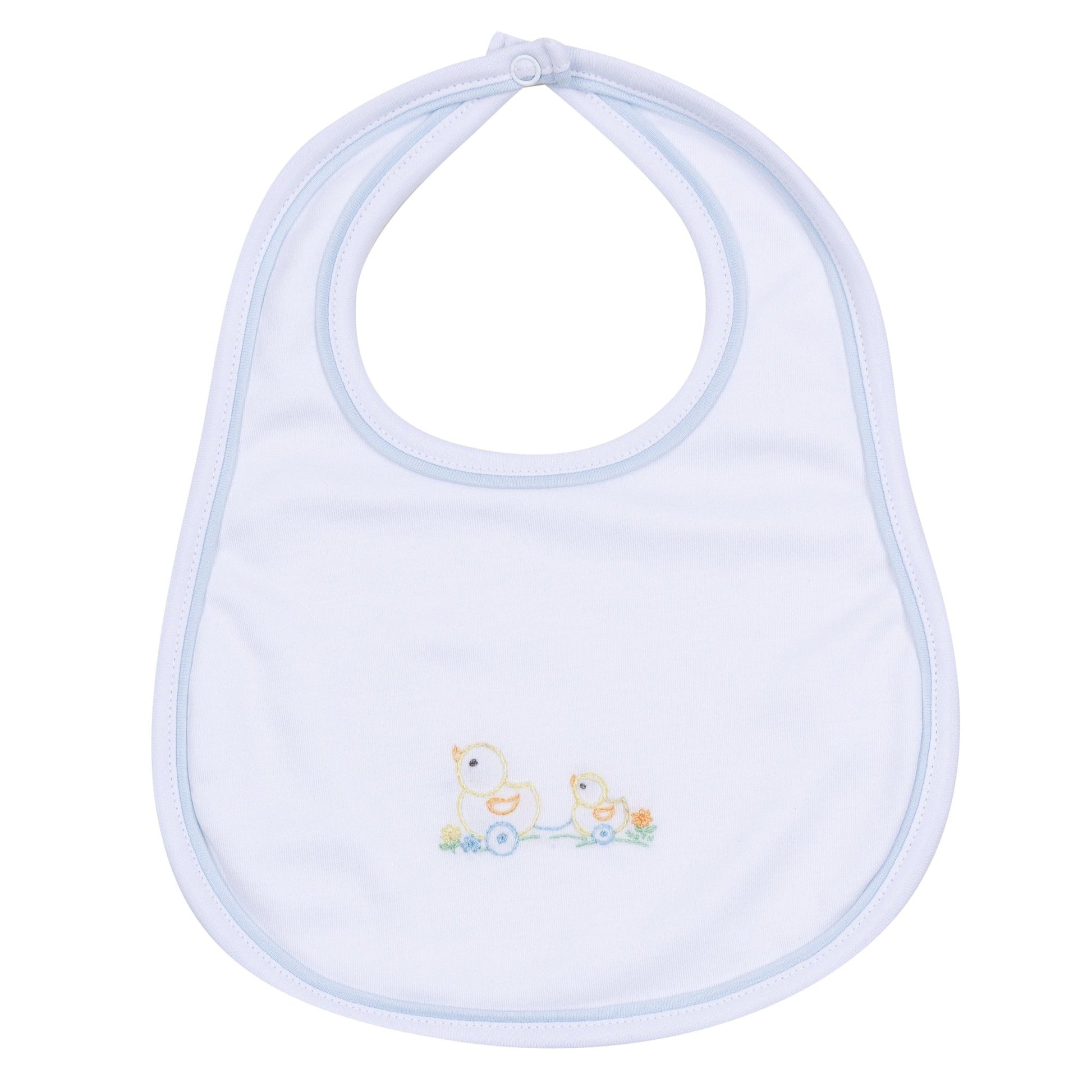 Vintage Duckie Pulltoy Bib - Light Blue - Magnolia BabyBib