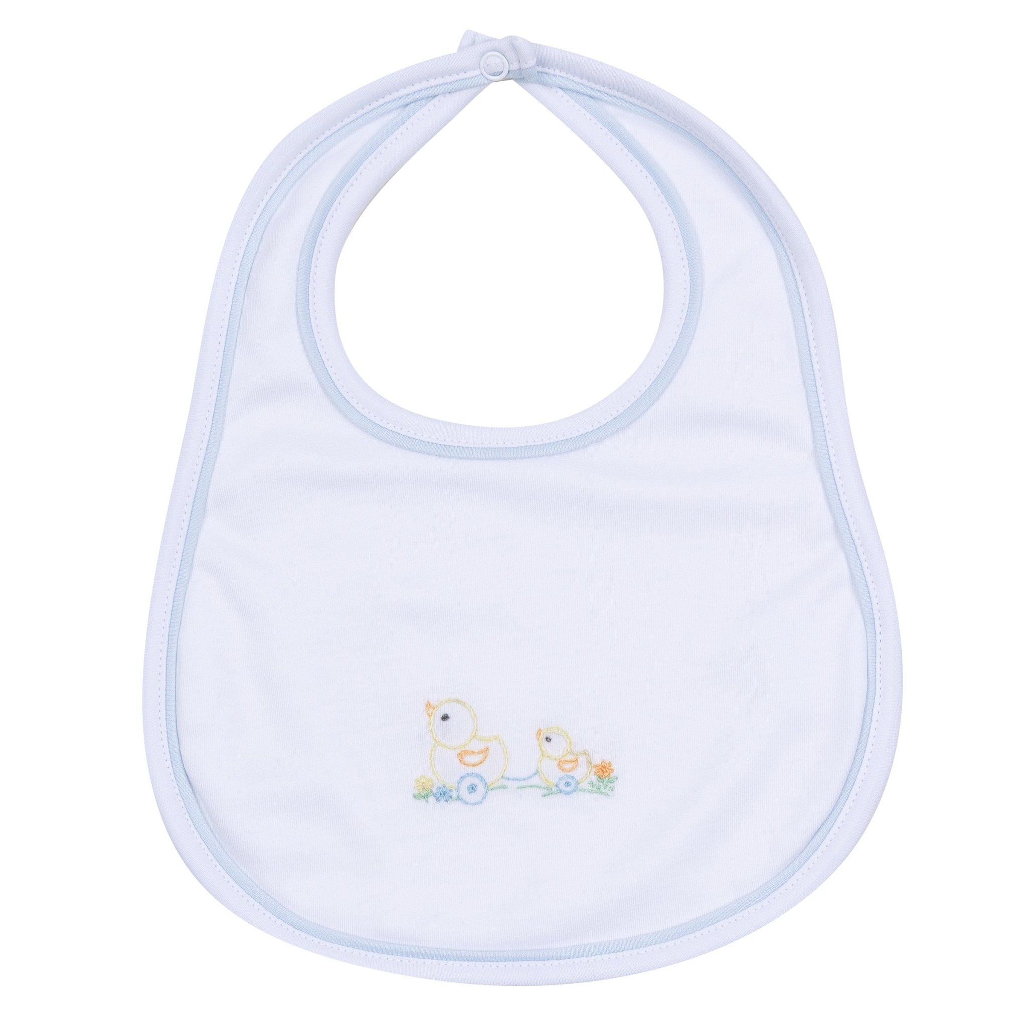 Vintage Duckie Pulltoy Bib - Light Blue - Magnolia BabyBib