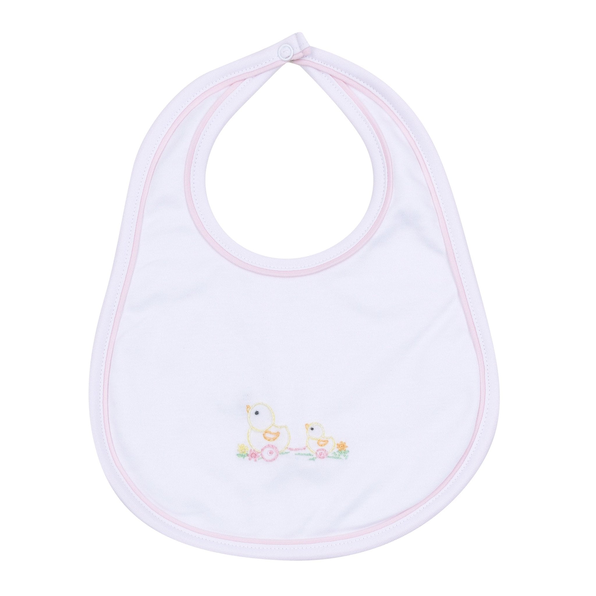 Vintage Duckie Pulltoy Bib - Pink - Magnolia BabyBib