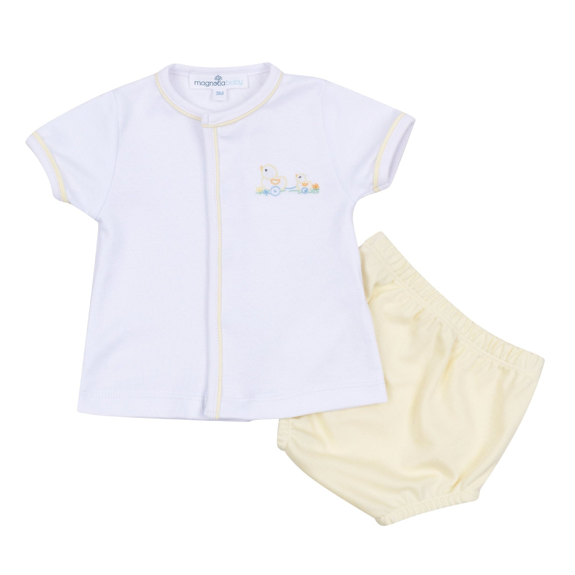 Vintage Duckie Pulltoy Diaper Cover Set - Yellow - Magnolia BabyDiaper Cover