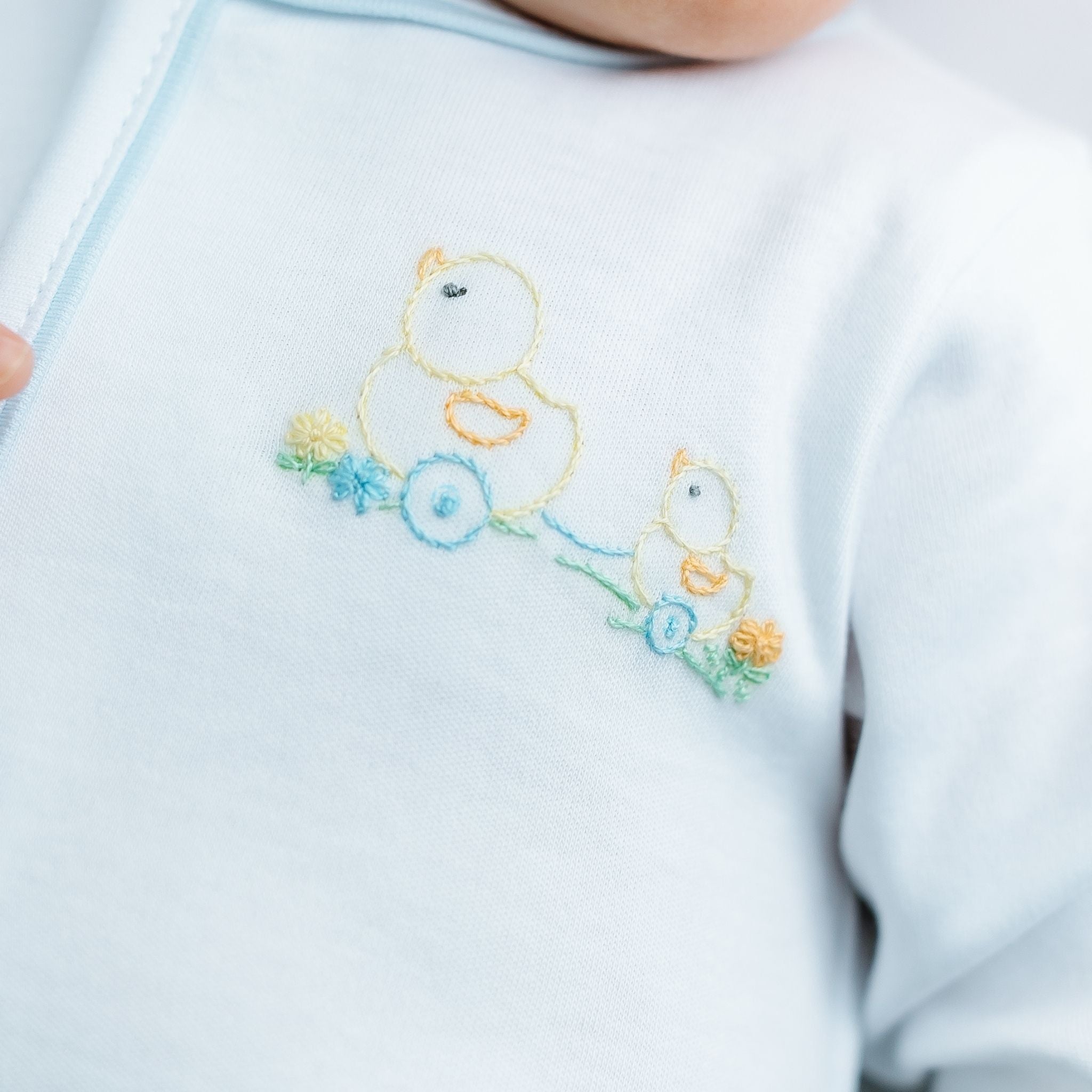 Vintage Duckie Pulltoy Footie - Light Blue - Magnolia BabyFootie