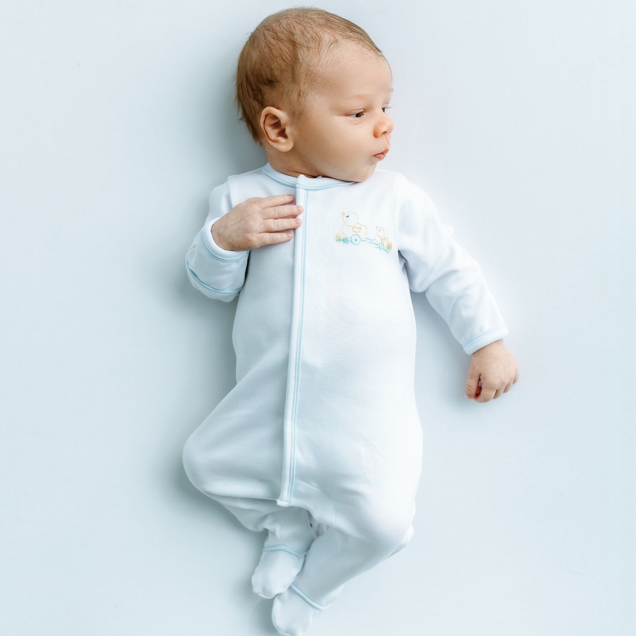 Vintage Duckie Pulltoy Footie - Light Blue - Magnolia BabyFootie