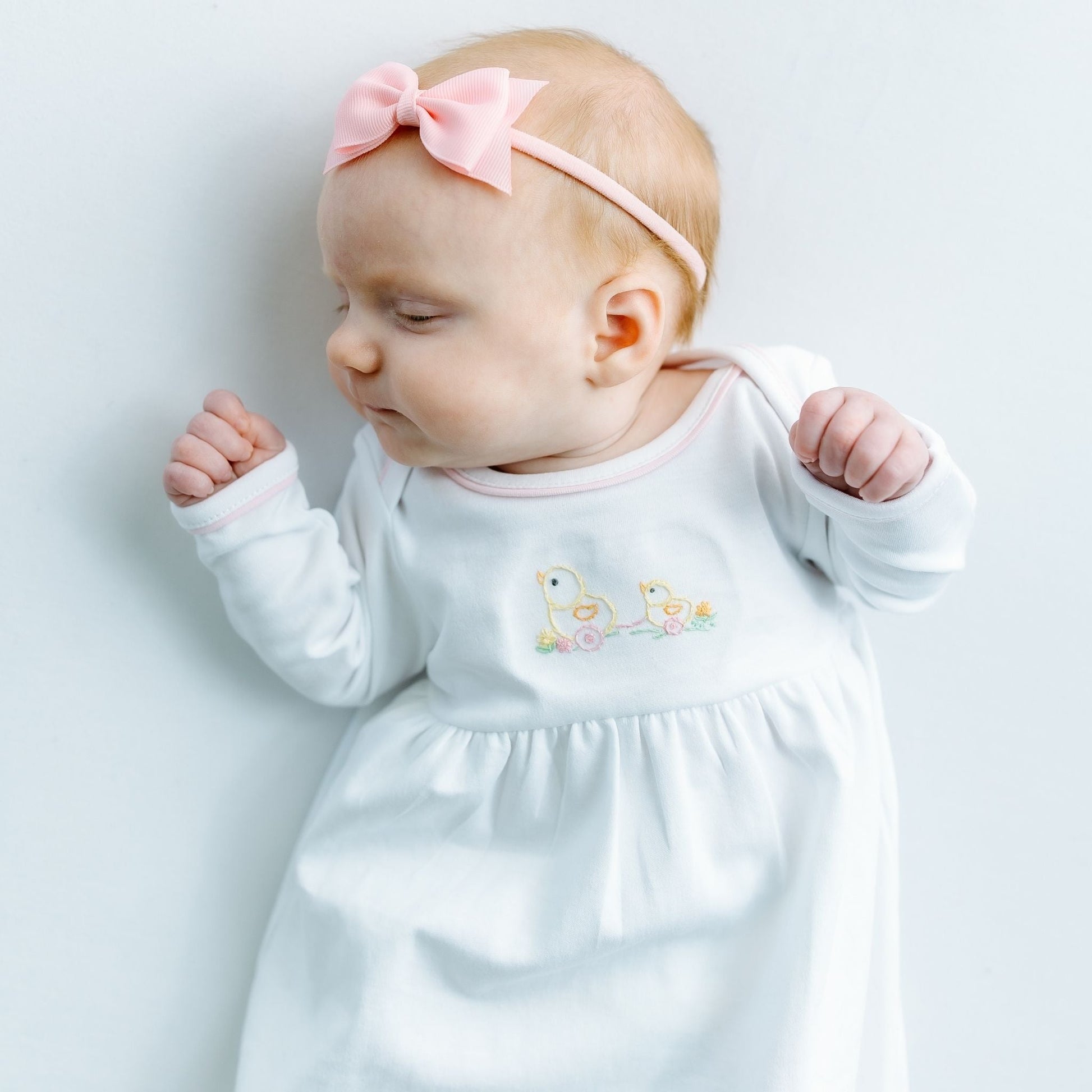 Vintage Duckie Pulltoy Gathered Gown - Pink - Magnolia BabyGown