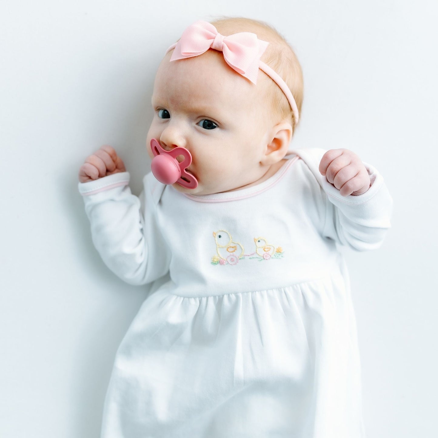 Vintage Duckie Pulltoy Gathered Gown - Pink - Magnolia BabyGown