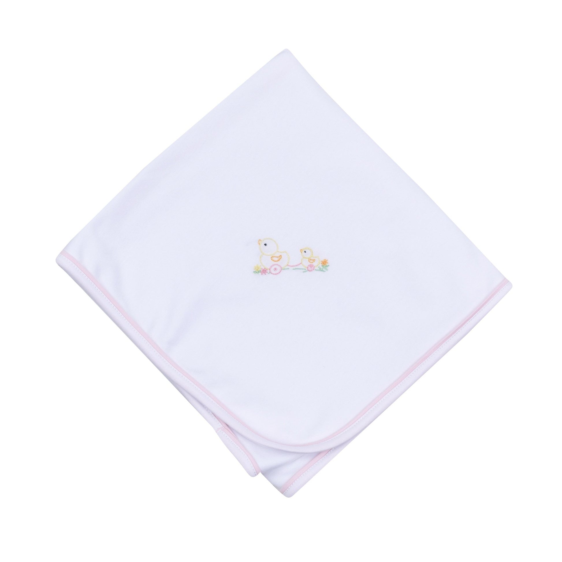 Vintage Duckie Pulltoy Receiving Blanket - Pink - Magnolia BabyReceiving Blanket