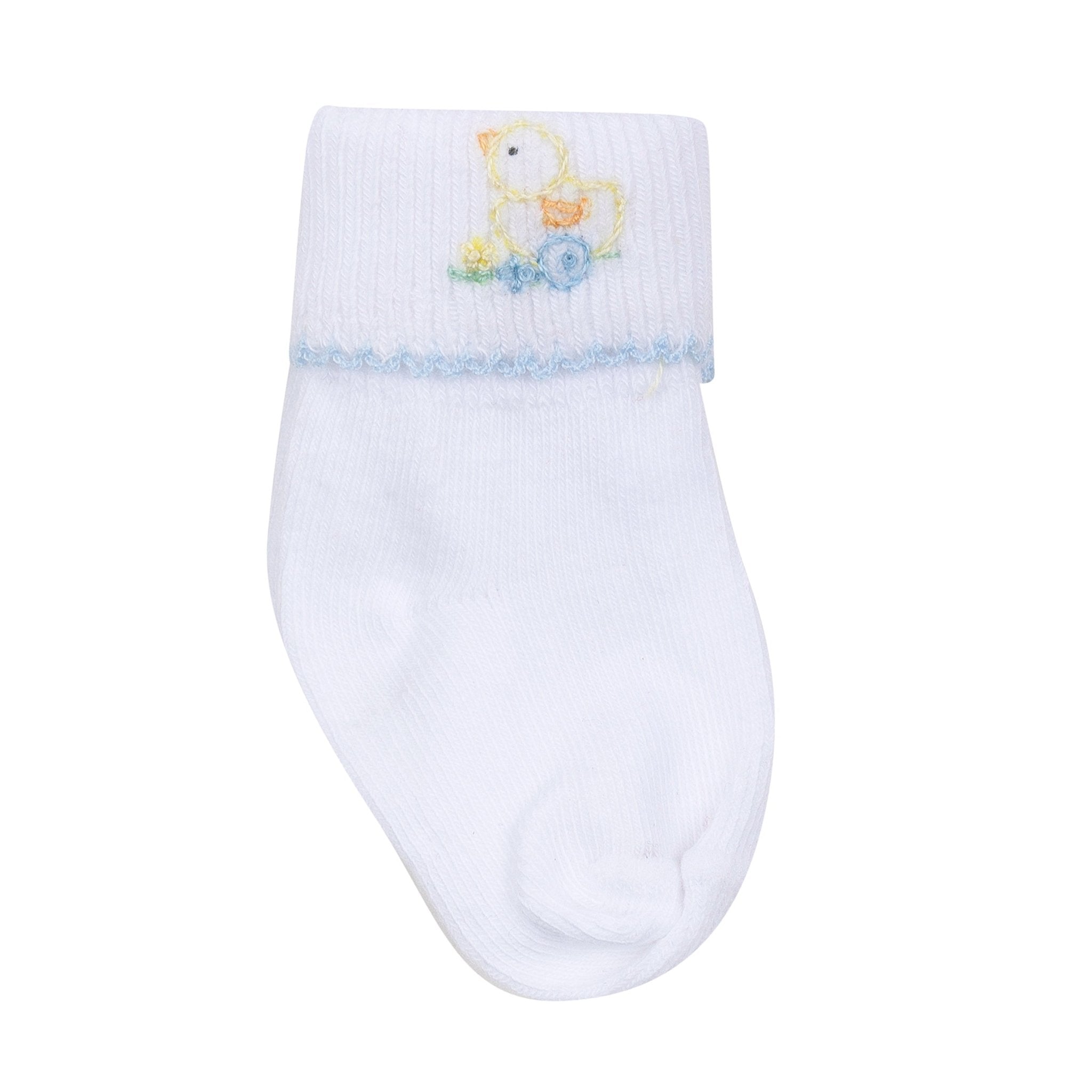 Vintage Duckie Pulltoy Socks - Light Blue - Magnolia BabySocks