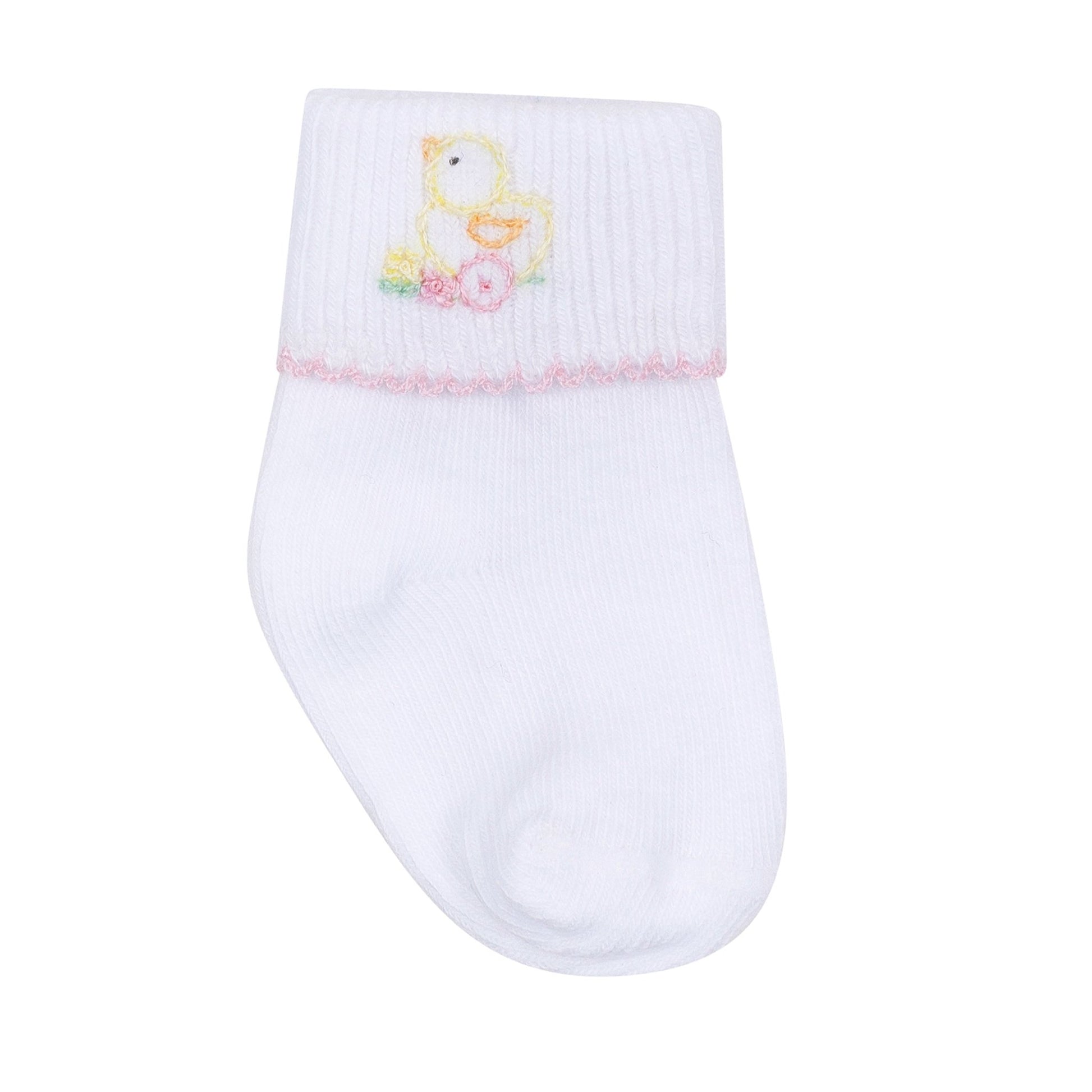 Vintage Duckie Pulltoy Socks - Pink - Magnolia BabySocks