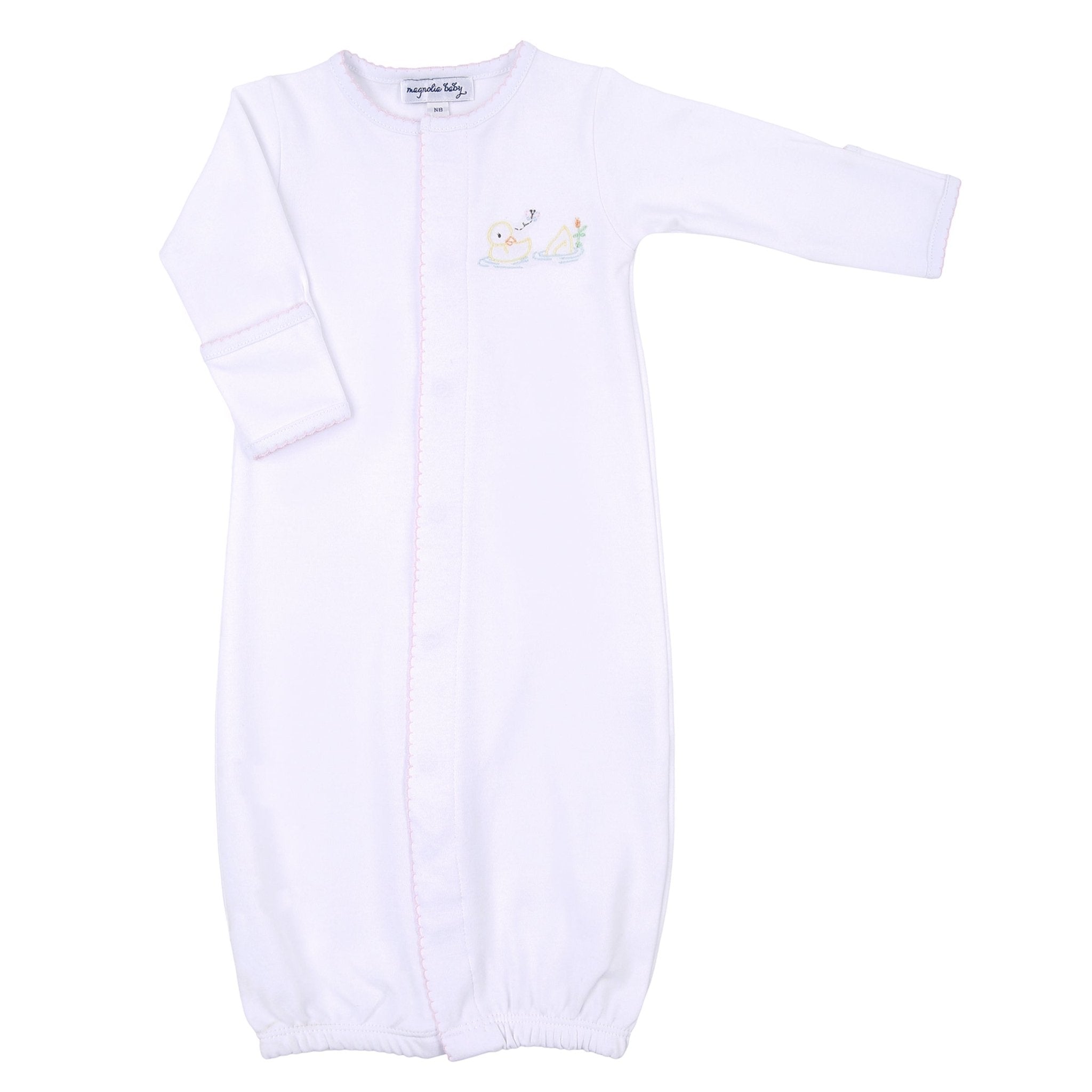 Vintage Duckies Pink Embroidered Converter - Magnolia BabyConverter Gown