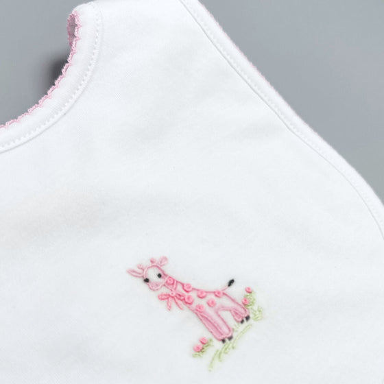 Vintage Giraffe Bib - Pink - Magnolia BabyBib