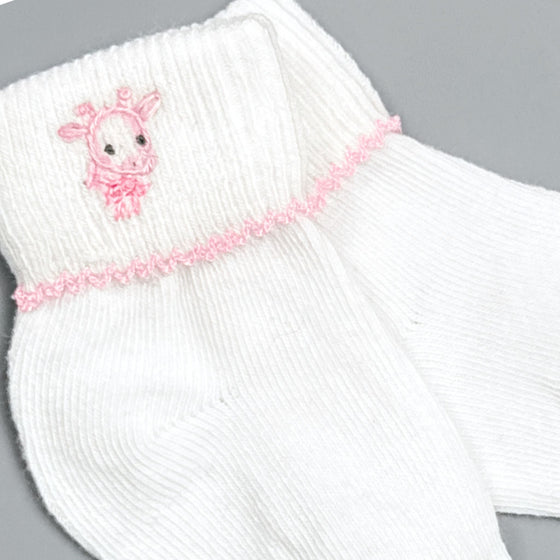 Vintage Giraffe Socks - Pink - Magnolia BabySocks