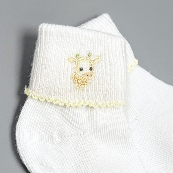 Vintage Giraffe Socks - Yellow - Magnolia BabySocks