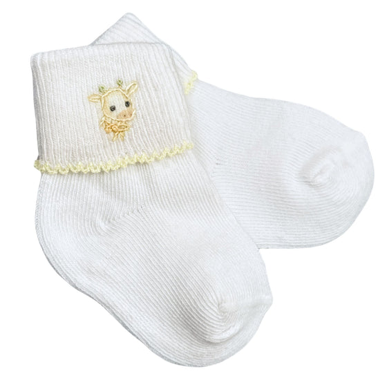 Vintage Giraffe Socks - Yellow - Magnolia BabySocks