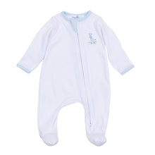  Vintage Giraffe Zip Footie - Light Blue - Magnolia BabyFootie