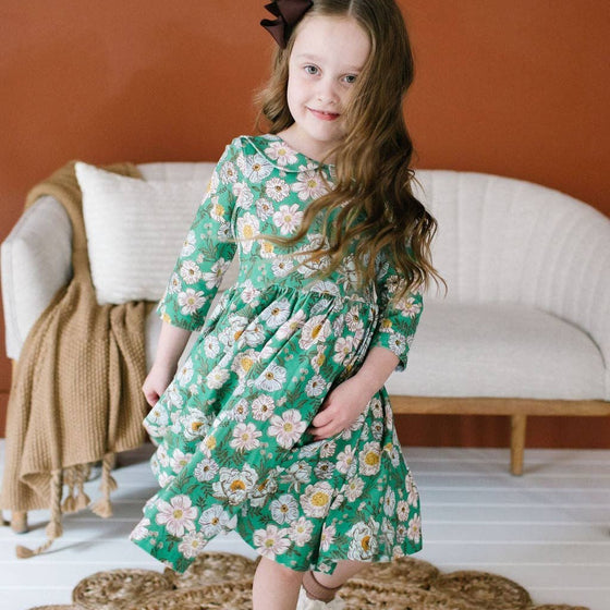 Vintage Greens Rubina Twirl Dress - Magnolia BabyDress