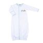 Vintage Pumpkin Picking Embroidered Converter - Blue - Magnolia BabyConverter Gown