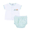 Vintage Pumpkin Picking Embroidered Diaper Cover Set - Blue - Magnolia BabyDiaper Cover