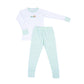 Vintage Pumpkin Picking Embroidered Long Pajamas - Blue - Magnolia BabyLong Pajamas