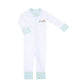 Vintage Pumpkin Picking Embroidered Zip Pajamas - Blue - Magnolia BabyZipper Pajamas