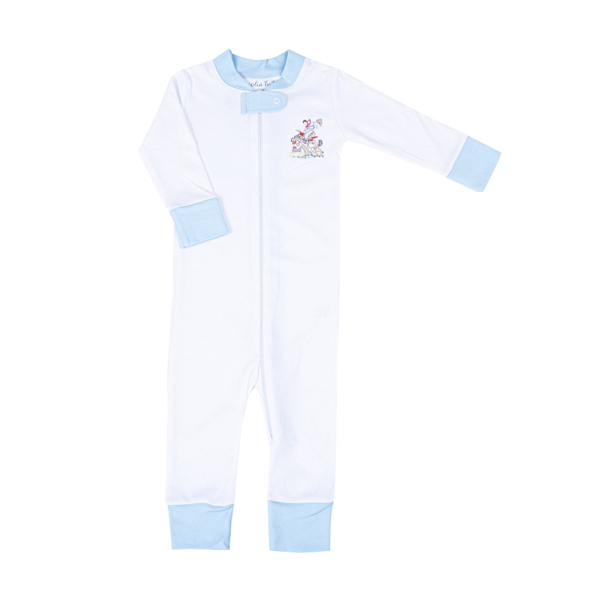 Vintage Rodeo Zip Pajamas - Blue - Magnolia BabyZipper Pajamas