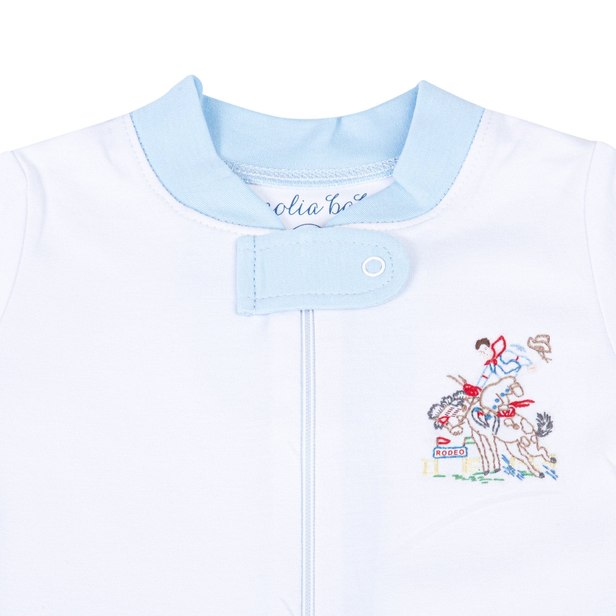 Vintage Rodeo Zip Pajamas - Blue - Magnolia BabyZipper Pajamas