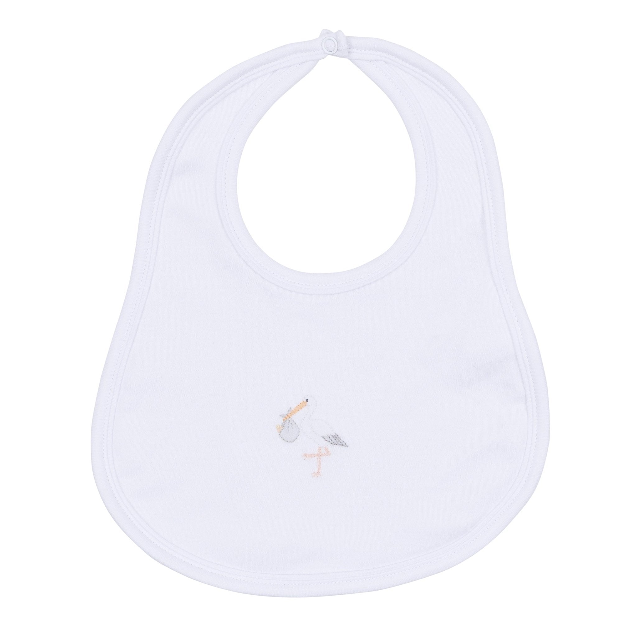 Vintage Stork Bib - White - Magnolia BabyBib