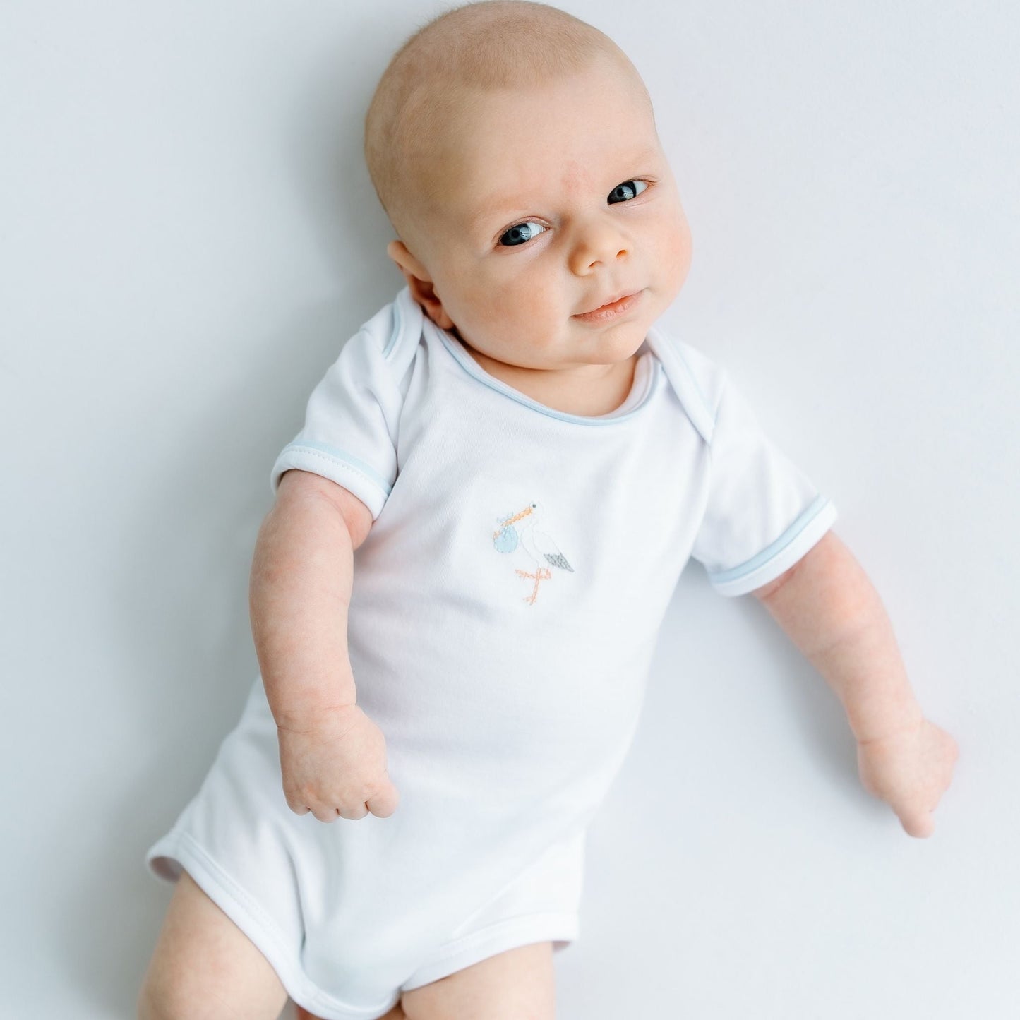 Vintage Stork Bodysuit - Light Blue - Magnolia BabyBodysuit