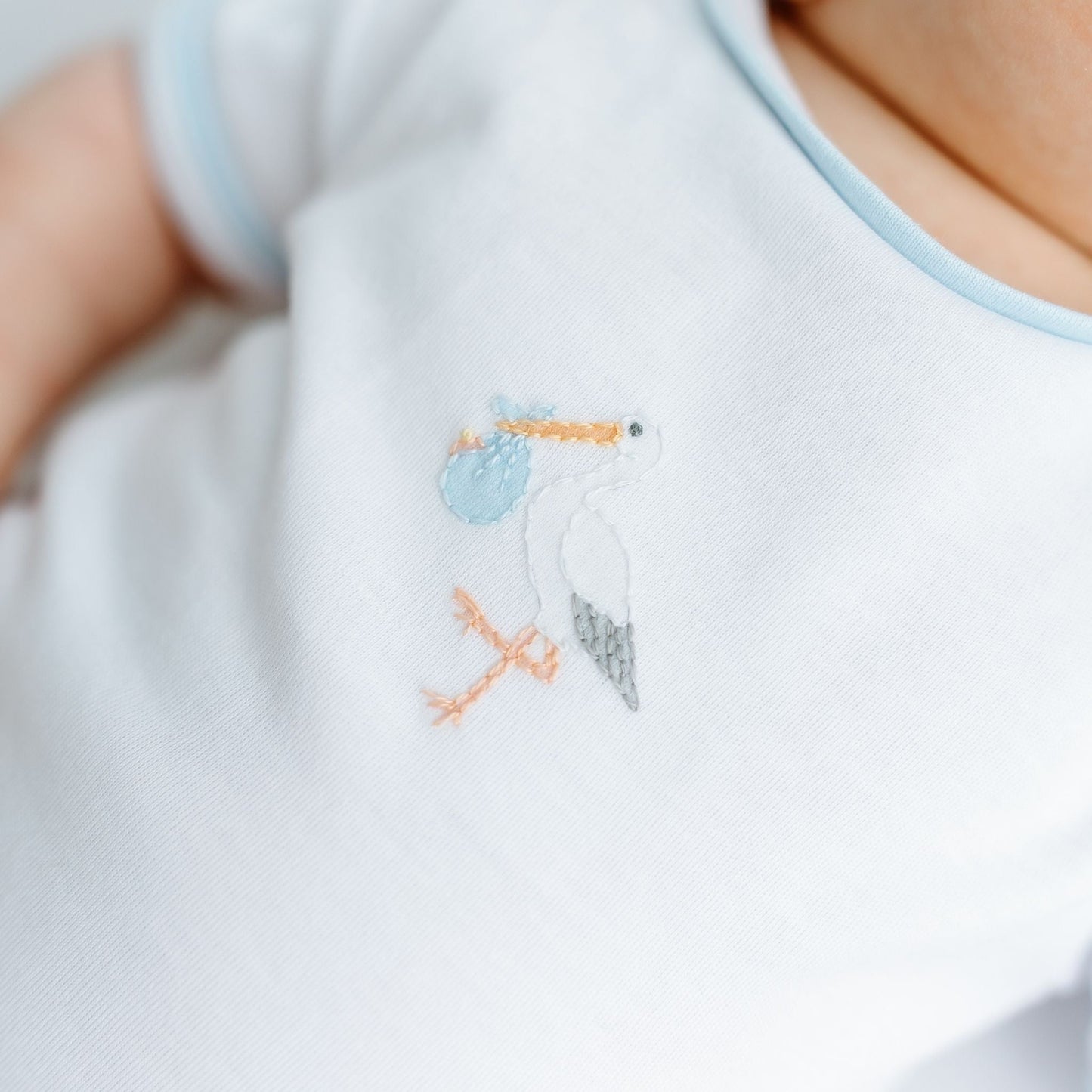 Vintage Stork Bodysuit - Light Blue - Magnolia BabyBodysuit