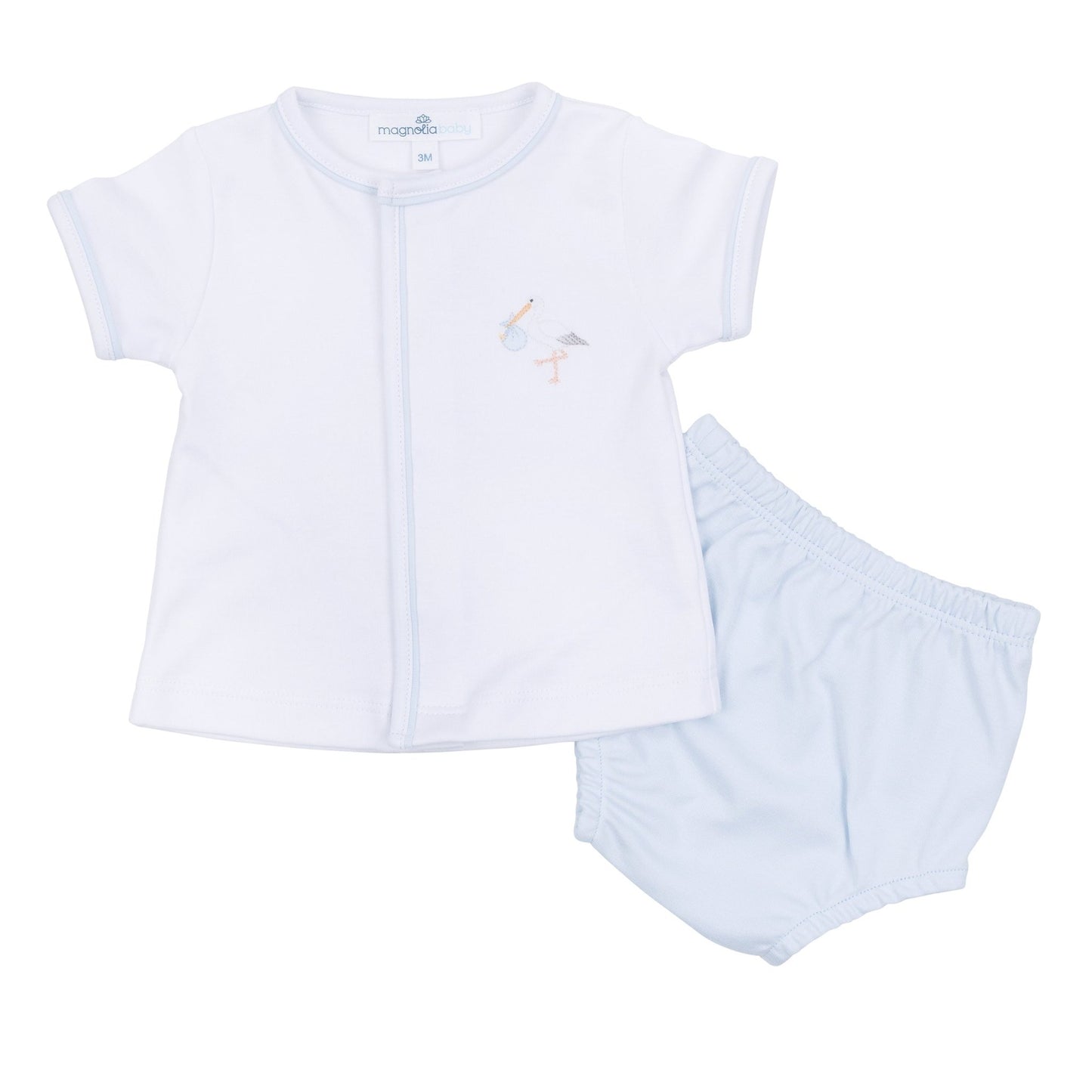 Vintage Stork Diaper Cover Set - Light Blue - Magnolia BabyDiaper Cover