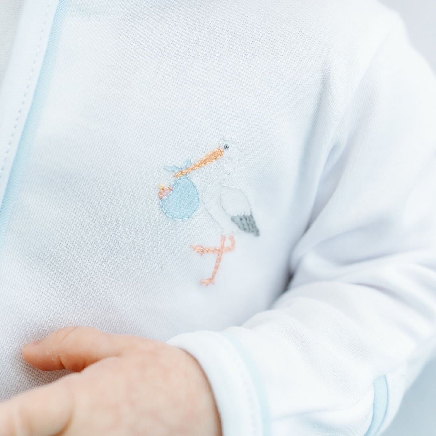 Vintage Stork Footie - Light Blue - Magnolia BabyFootie