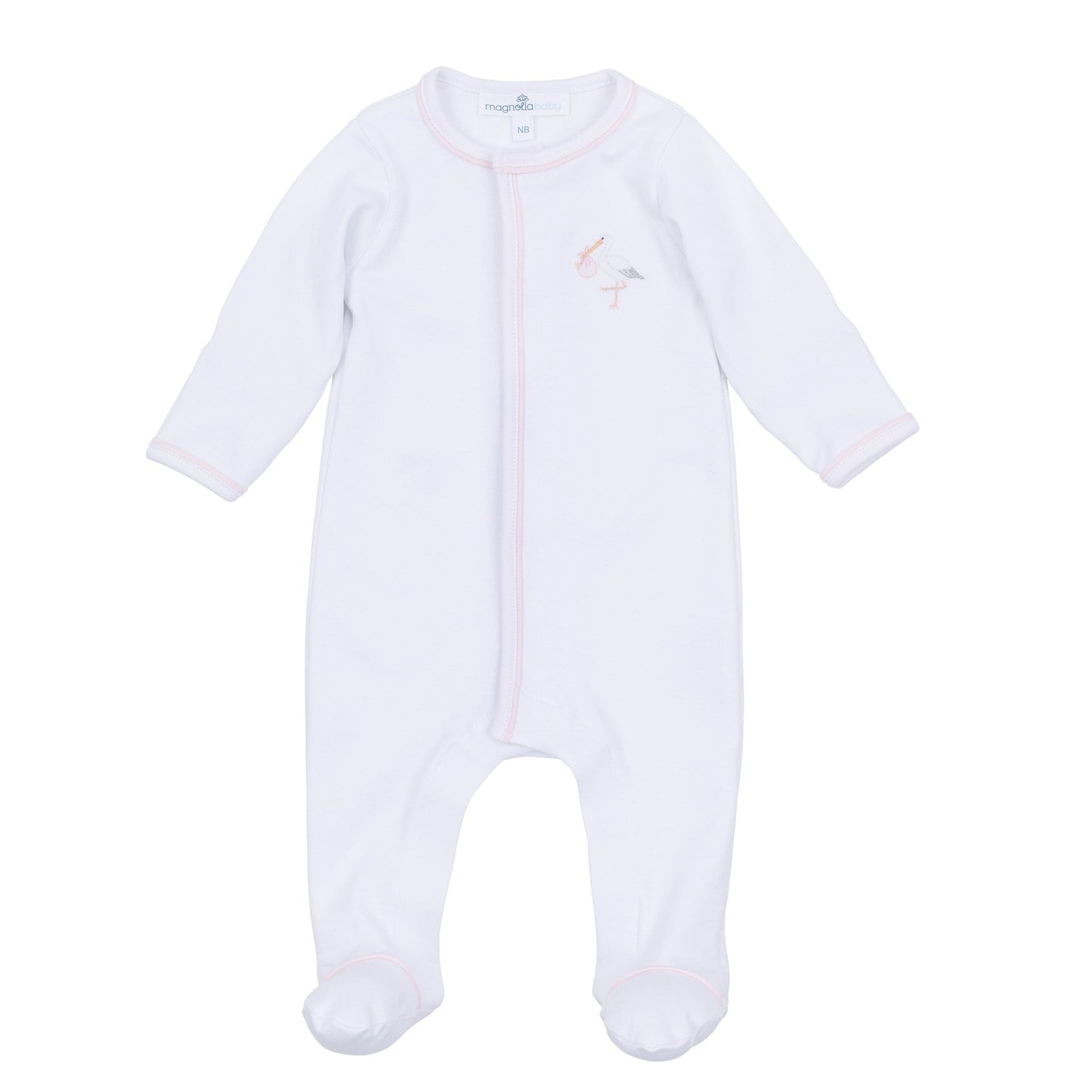 Vintage Stork Footie - Pink - Magnolia BabyFootie