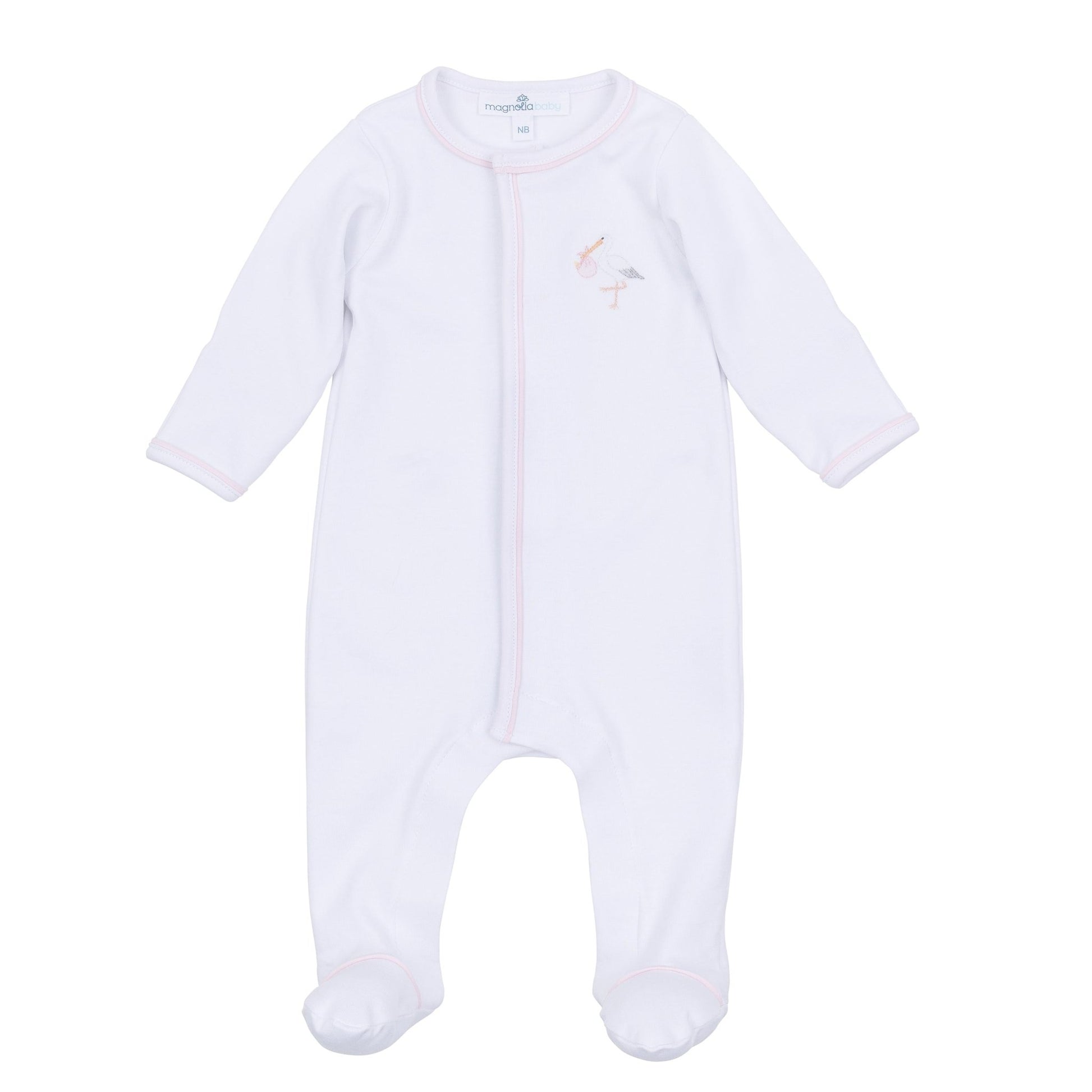Vintage Stork Footie - Pink - Magnolia BabyFootie