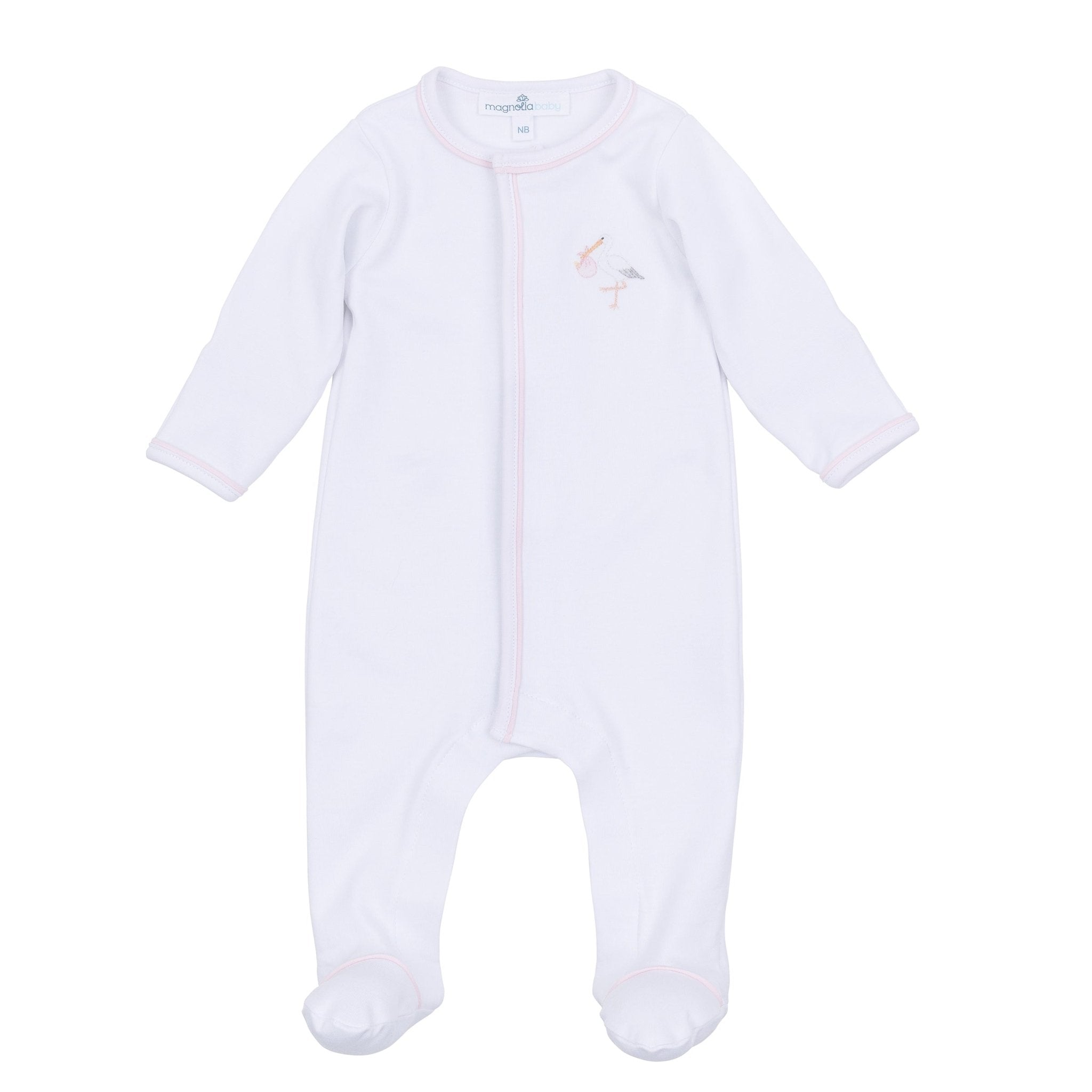 Vintage Stork Footie - Pink - Magnolia BabyFootie