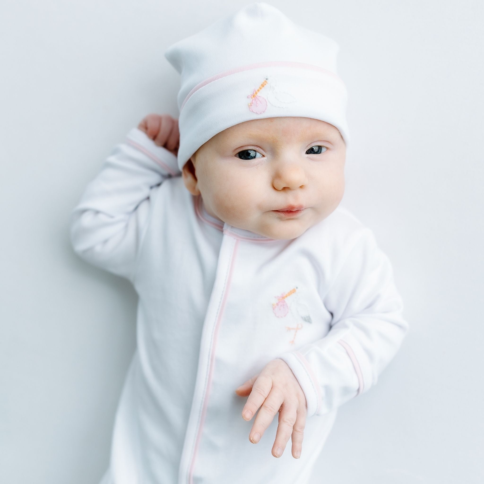 Vintage Stork Footie - Pink - Magnolia BabyFootie