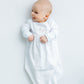 Vintage Stork Gathered Gown - Light Blue - Magnolia BabyGown