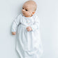 Vintage Stork Gathered Gown - Light Blue - Magnolia BabyGown