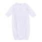 Vintage Stork Gathered Gown - White - Magnolia BabyGown