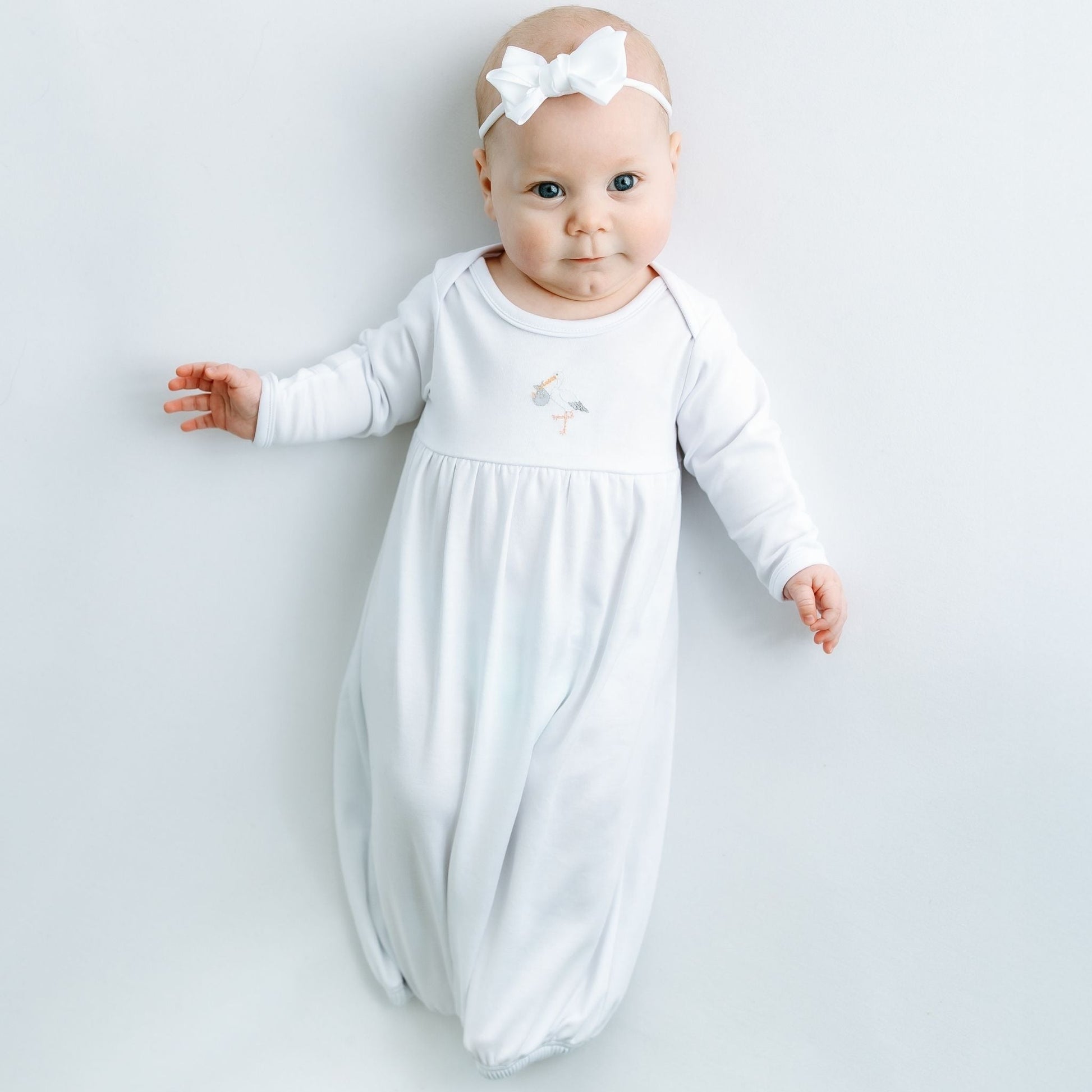 Unisex Baby Take Me Home Gown - Vintage Stork