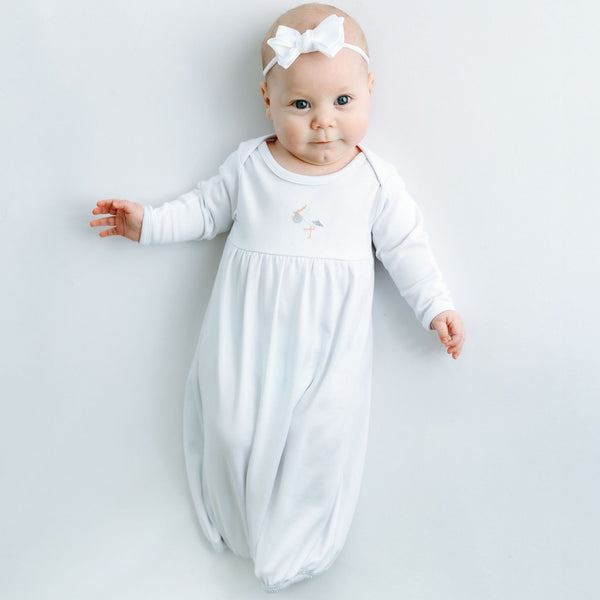 Unisex Baby Take Me Home Gown - Vintage Stork