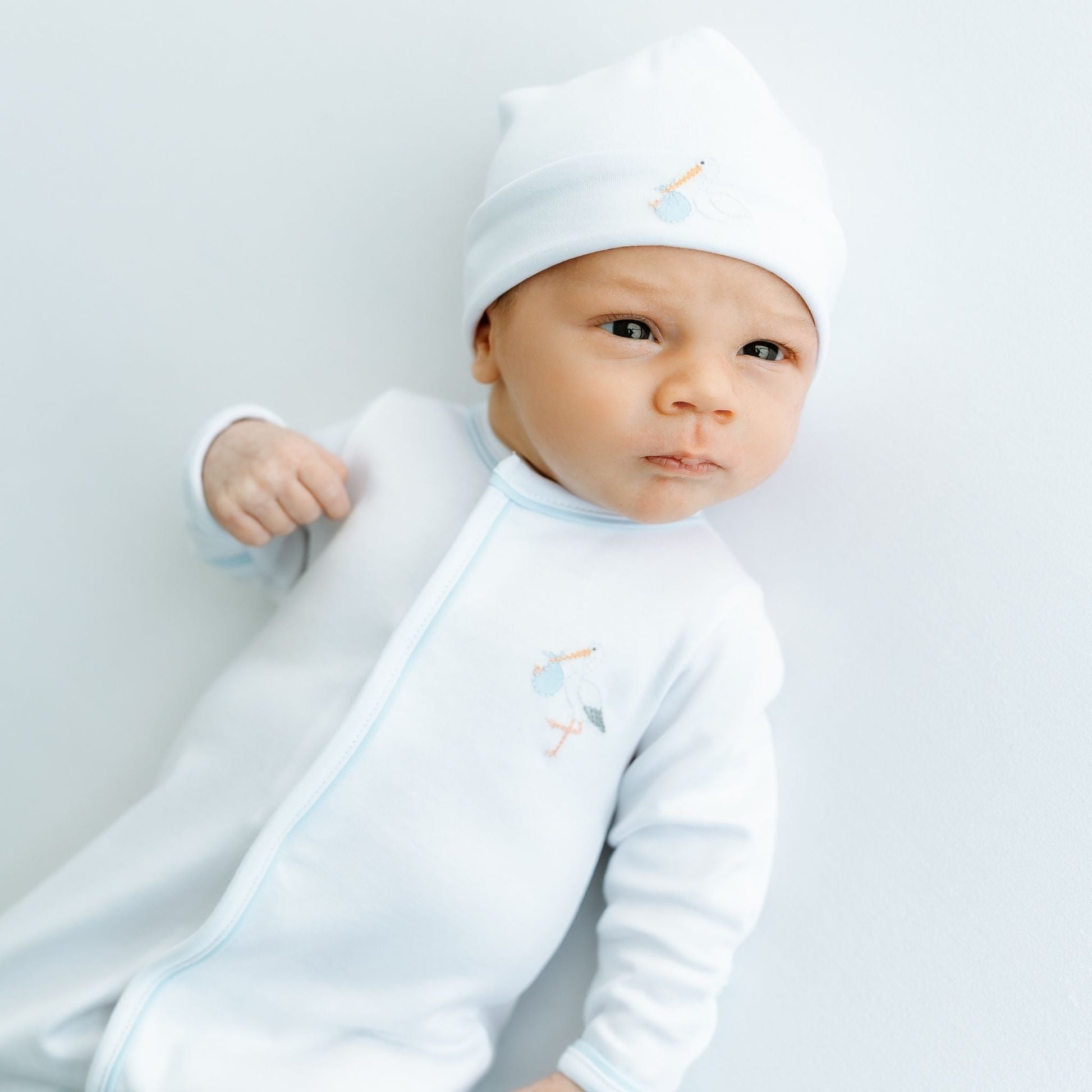 Vintage Stork Hat - Light Blue - Magnolia BabyHat
