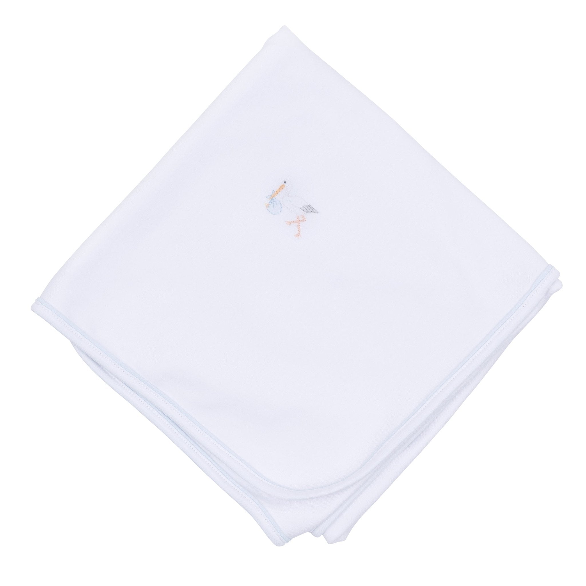 Vintage Stork Receiving Blanket - Light Blue - Magnolia BabyReceiving Blanket