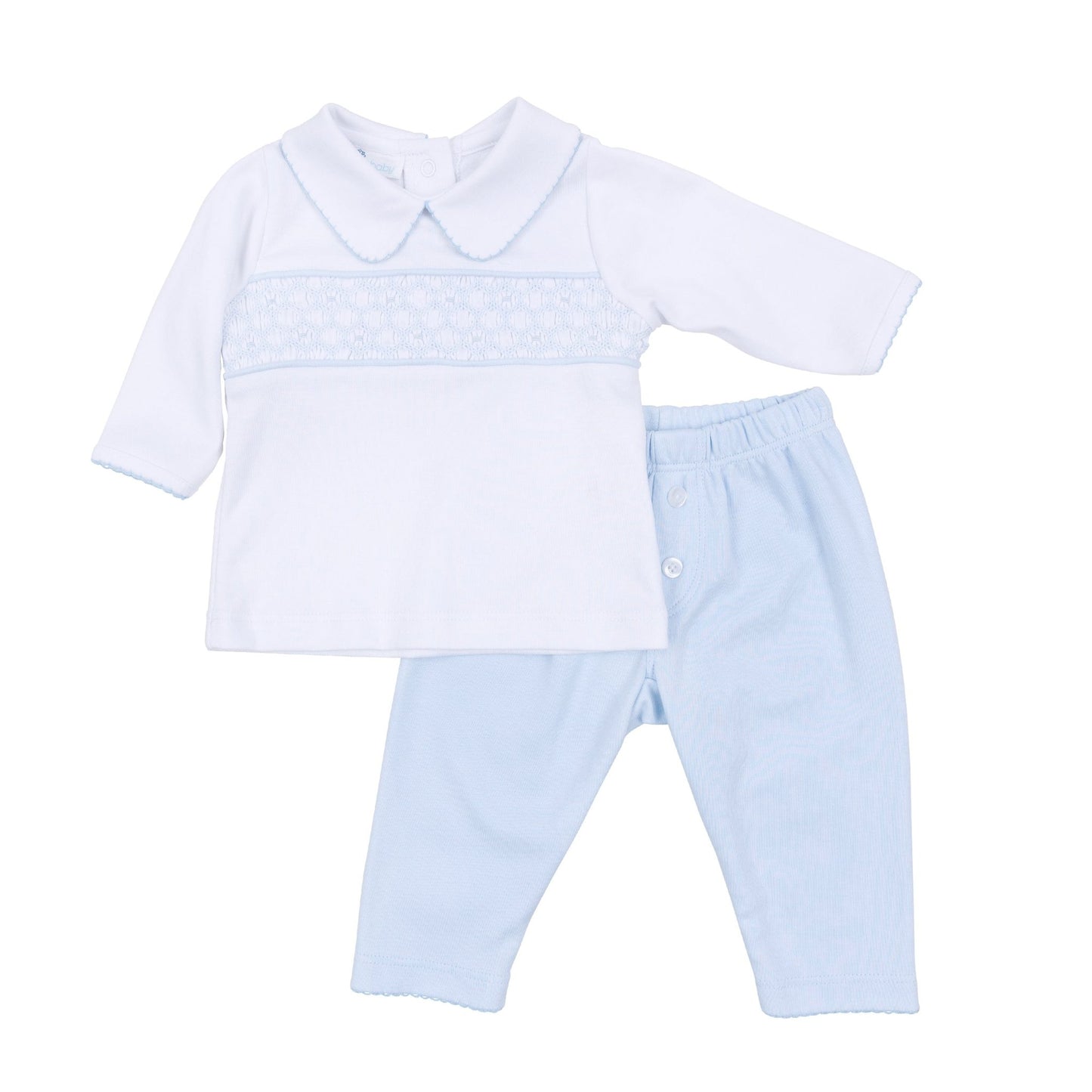 Walker's Classics Smocked 2pc Pant Set - Light Blue - Magnolia Baby2pc Pant Set