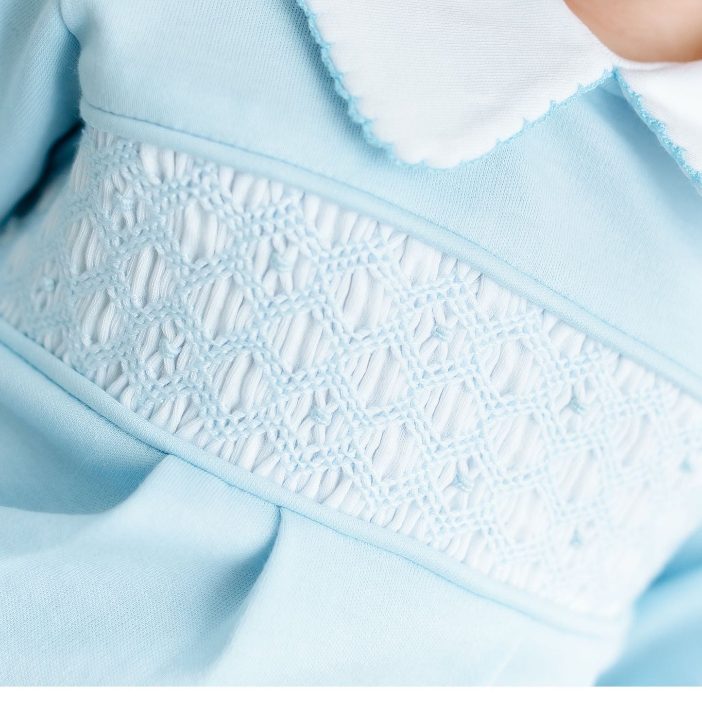 Walker's Classics Smocked Footie - Light Blue - Magnolia BabyFootie
