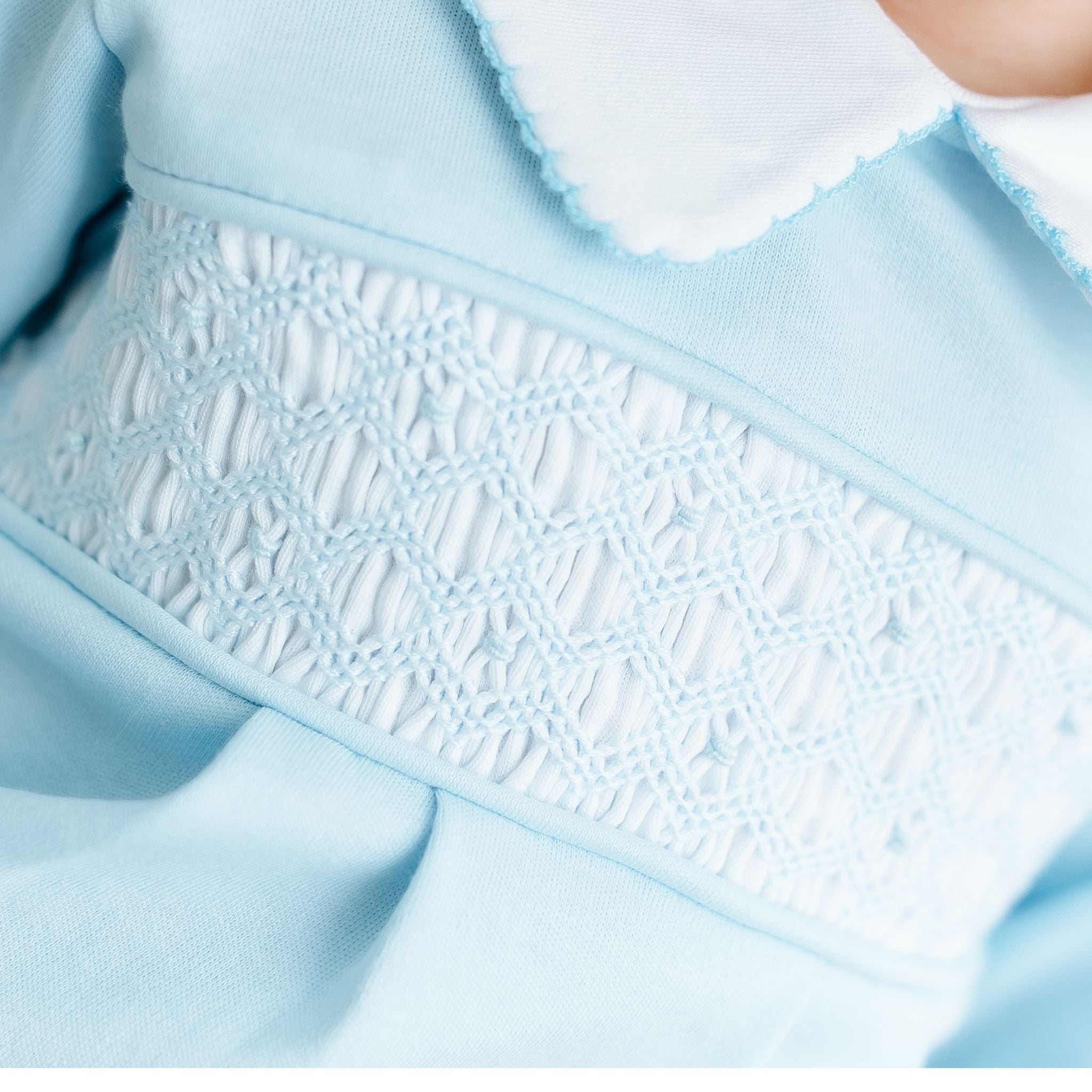 Walker's Classics Smocked Footie - Light Blue - Magnolia BabyFootie