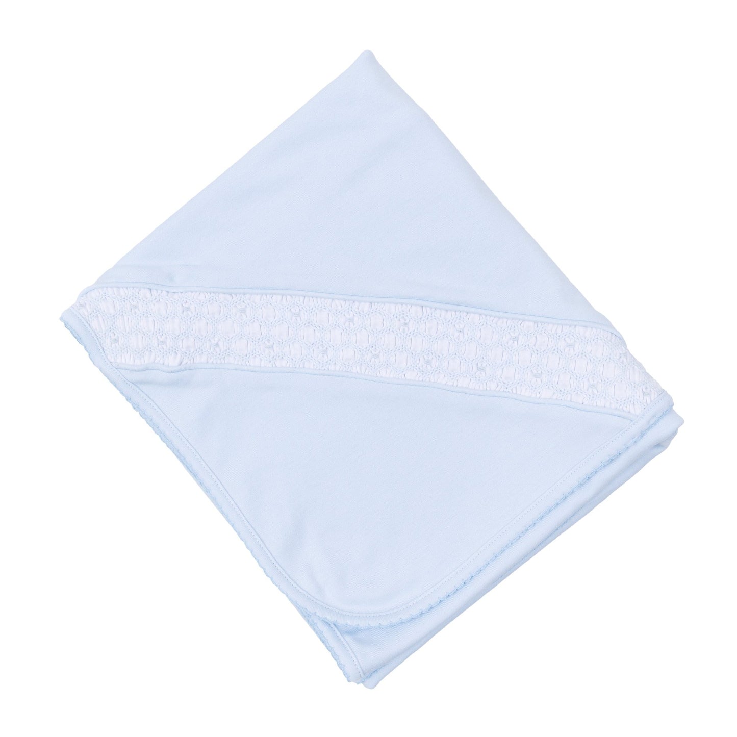 Walker's Classics Smocked Receiving Blanket - Light Blue - Magnolia BabyReceiving Blanket