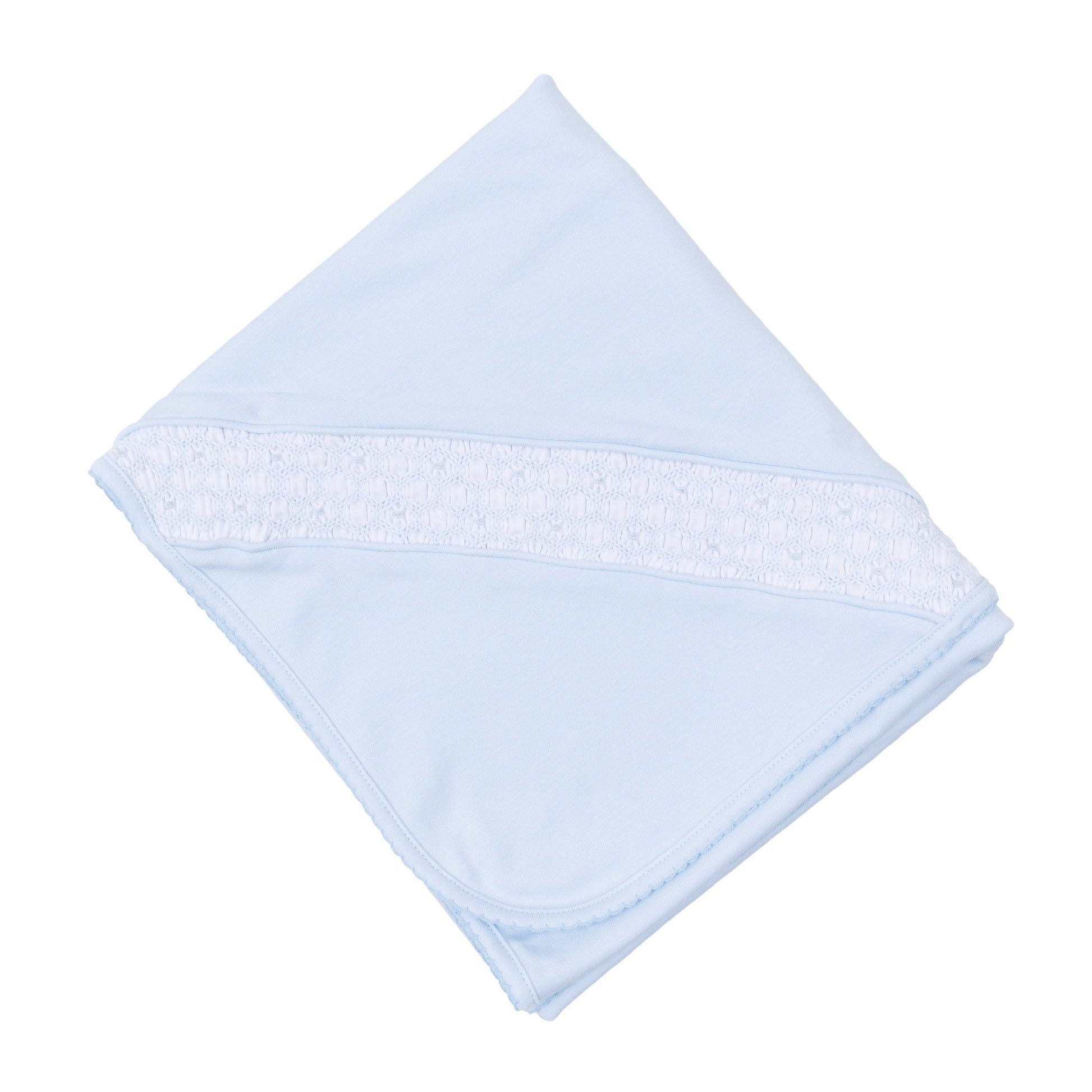 Walker's Classics Smocked Receiving Blanket - Light Blue - Magnolia BabyReceiving Blanket