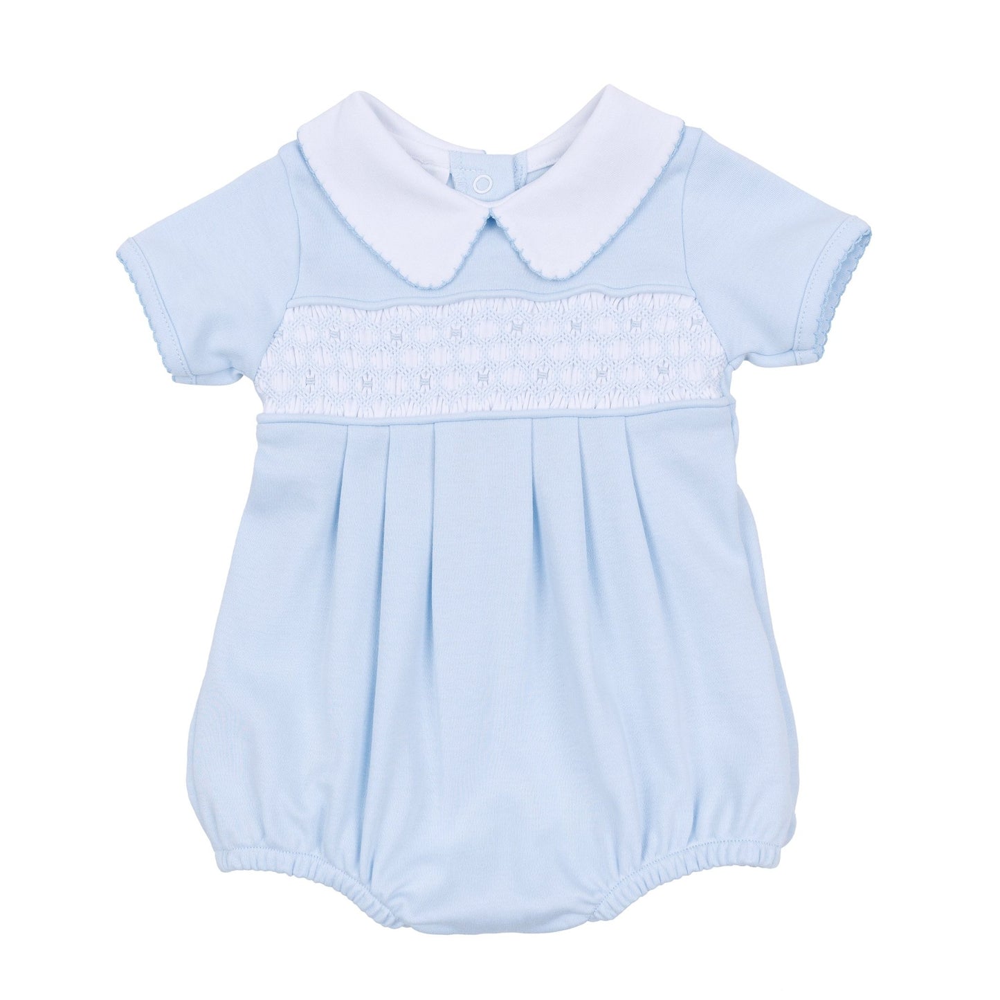 Walker's Classics Smocked Short Sleeve Bubble - Light Blue - Magnolia BabyBubble