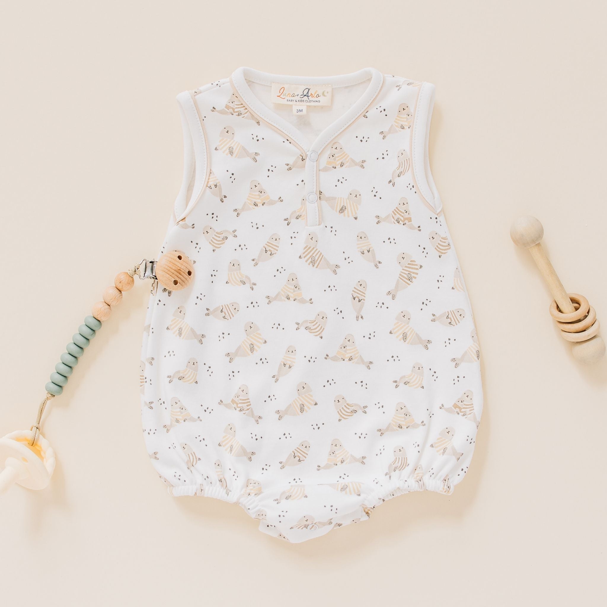 Walrus Cuddles Sleeveless Bubble by Luna & Arlo - Magnolia BabyBubble