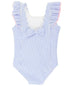 Waterfall One Piece Swimsuit - Periwinkle Stripe Seersucker - Magnolia BabySwimsuit