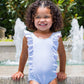 Waterfall One Piece Swimsuit - Periwinkle Stripe Seersucker - Magnolia BabySwimsuit